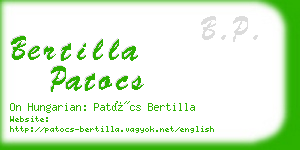 bertilla patocs business card